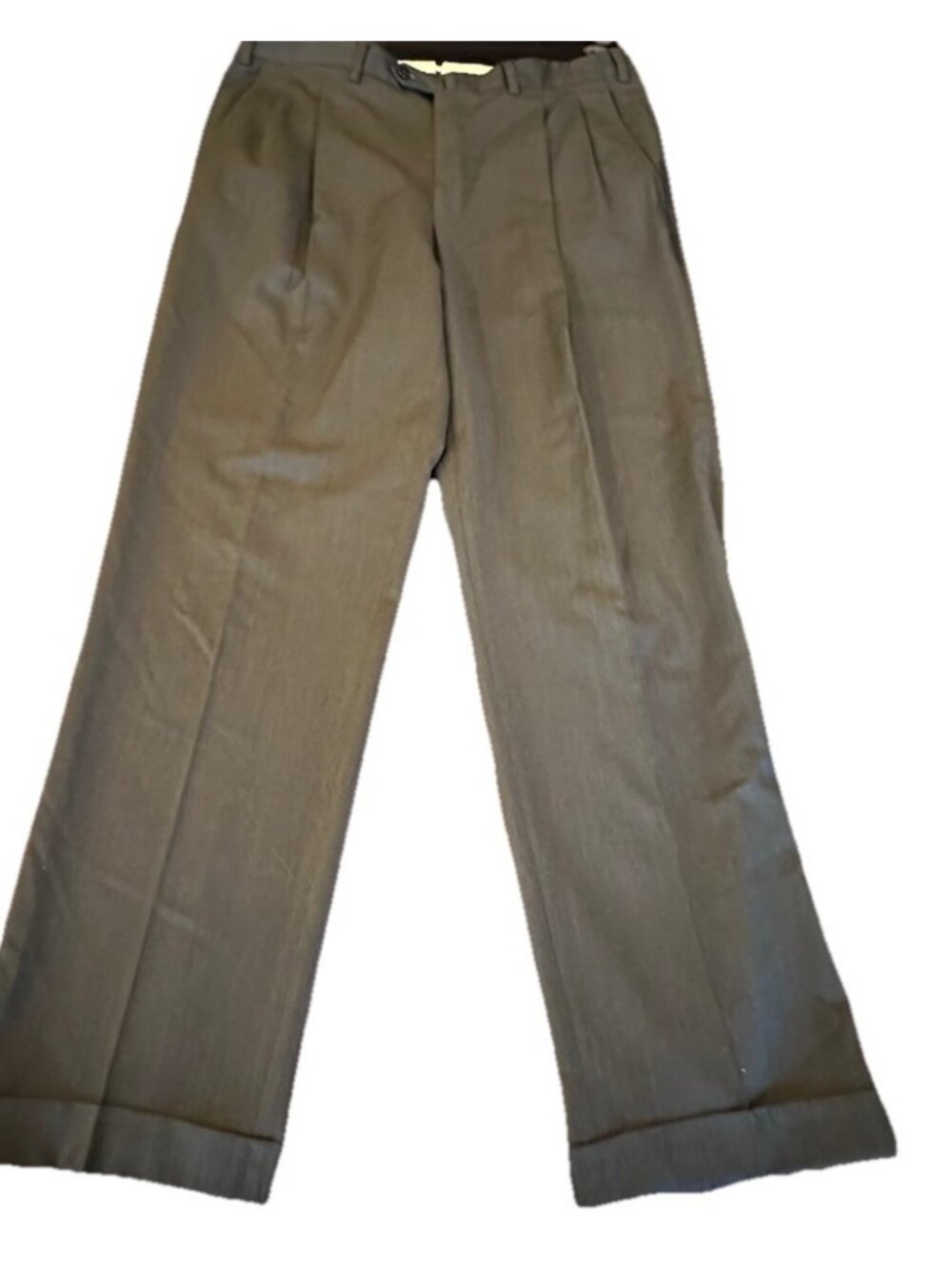 Ermenegildo Zegna Suit Wool Pants Grey Size 36R Cuffed Bottom